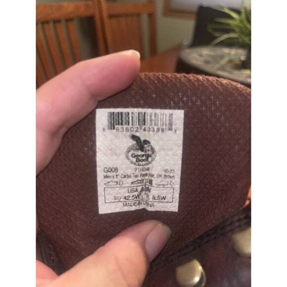 Georgia 8” Carbo-Tec Work Boot Brown Size 9.5W - Picture 5 of 5